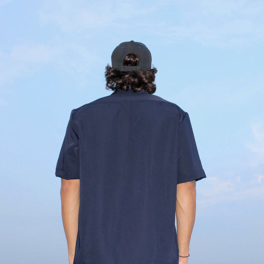 EMBROIDERED DARK BLUE SHIRT