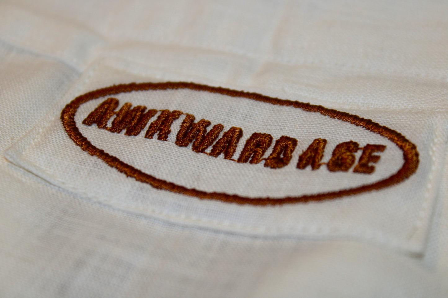 HAND EMBROIDERED OFF WHITE COTTON LINEN SHIRT