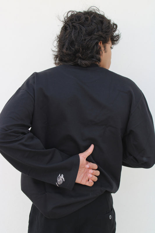 Black Full Sleeve Oversized T-shirt